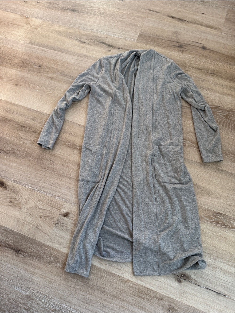 Banana Republic Light Gray Long Open-Front Cardigan Robe